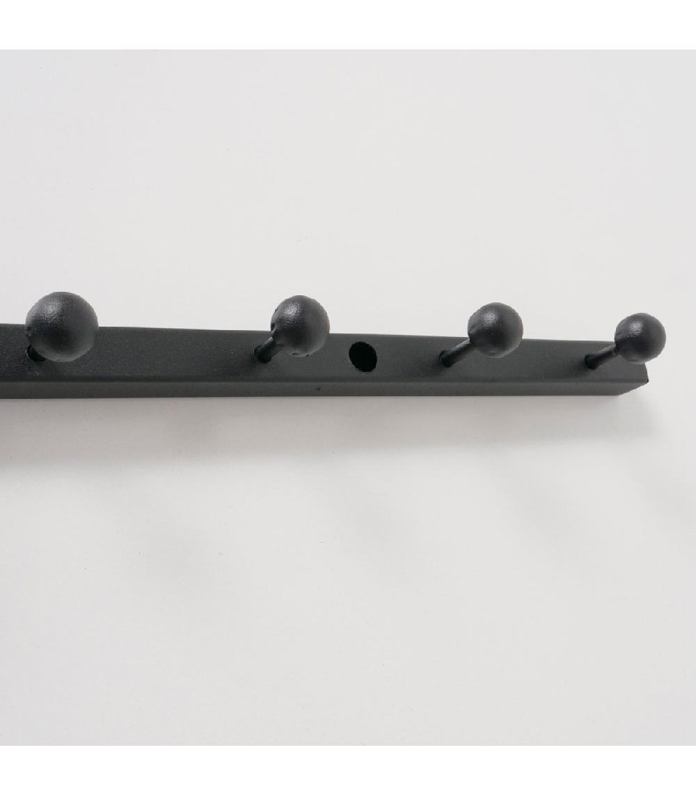 Wadiga Portemanteau Mural à 10 Accroches En Métal Noir 6x10.5x90cm