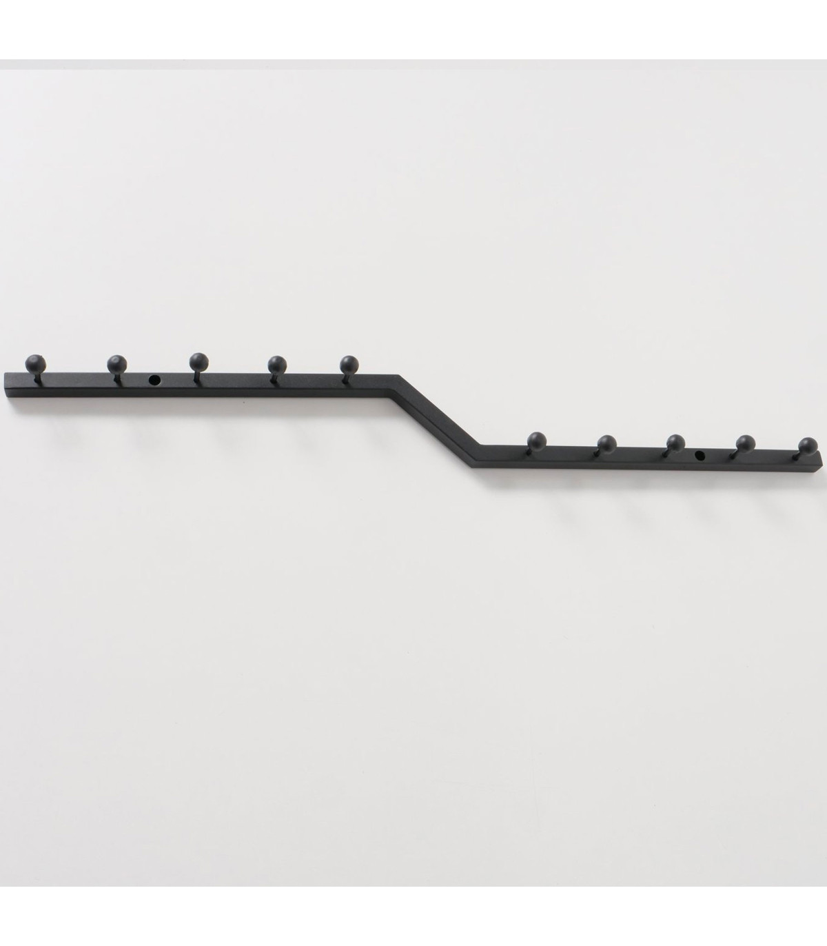 Wadiga Portemanteau Mural à 10 Accroches En Métal Noir 6x10.5x90cm