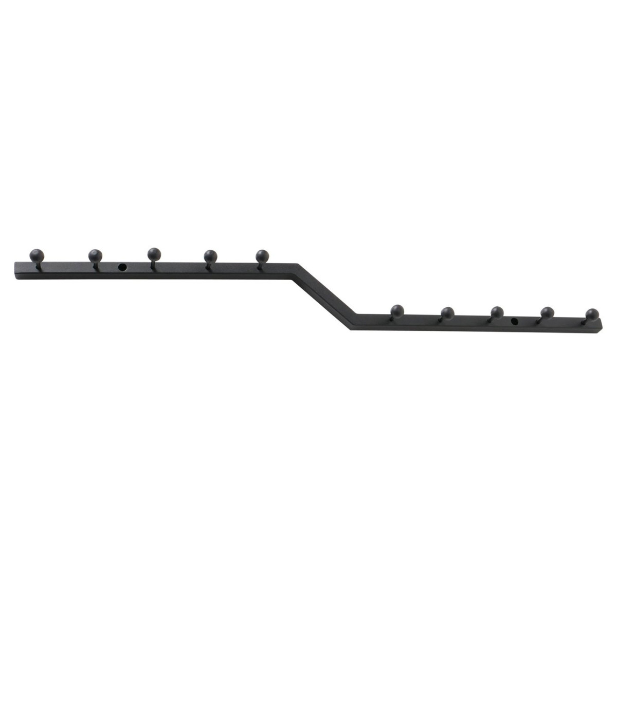 wadiga Portemanteau mural à 10 accroches en métal noir 6x10.5x90cm