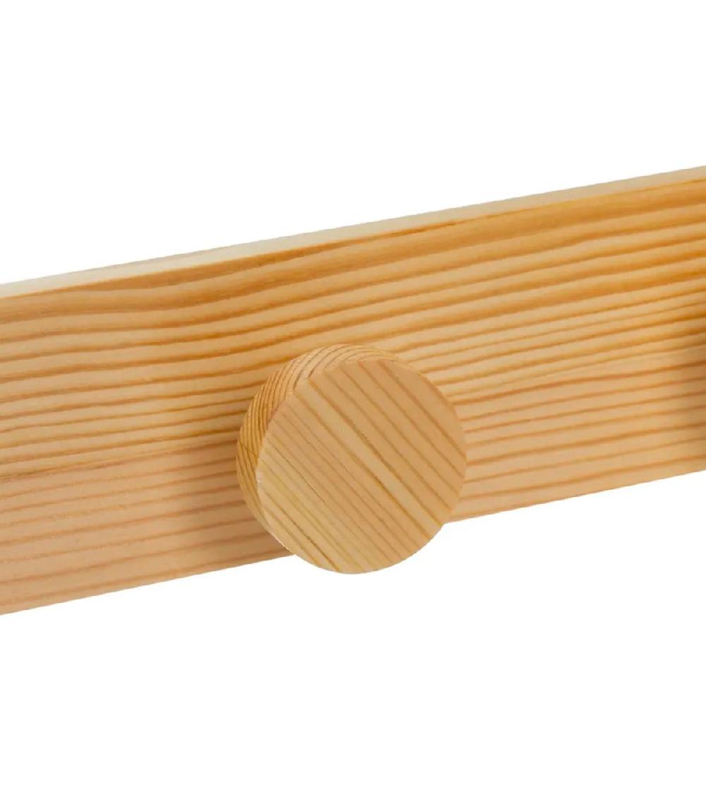 wadiga Portemanteau mural bois 4 crochets 40x5.5x6cm