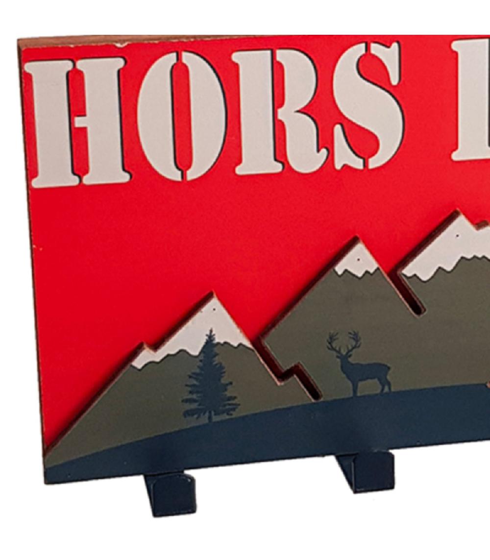 Wadiga Portemanteau Mural Bois 4 Crochets Hors Piste - 30x16cm