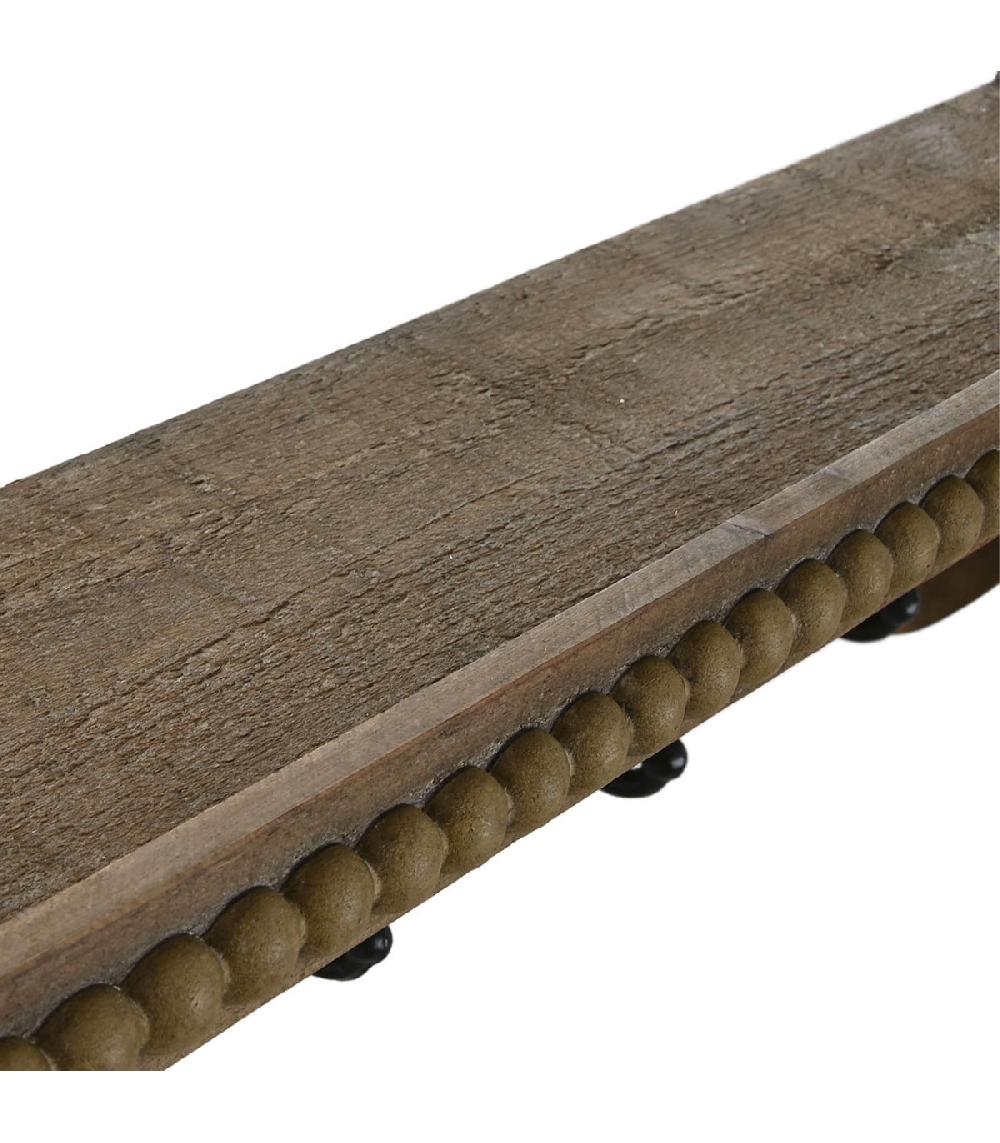 Wadiga Portemanteau Mural Bois Et Métal Avec étagère 67x17x27cm