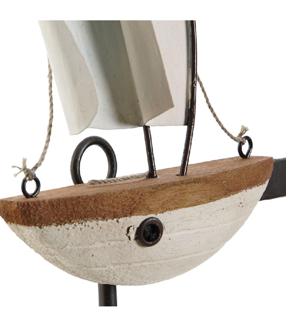 Wadiga Portemanteau Mural Bois Et Métal Bateaux 39x10x26.5cm