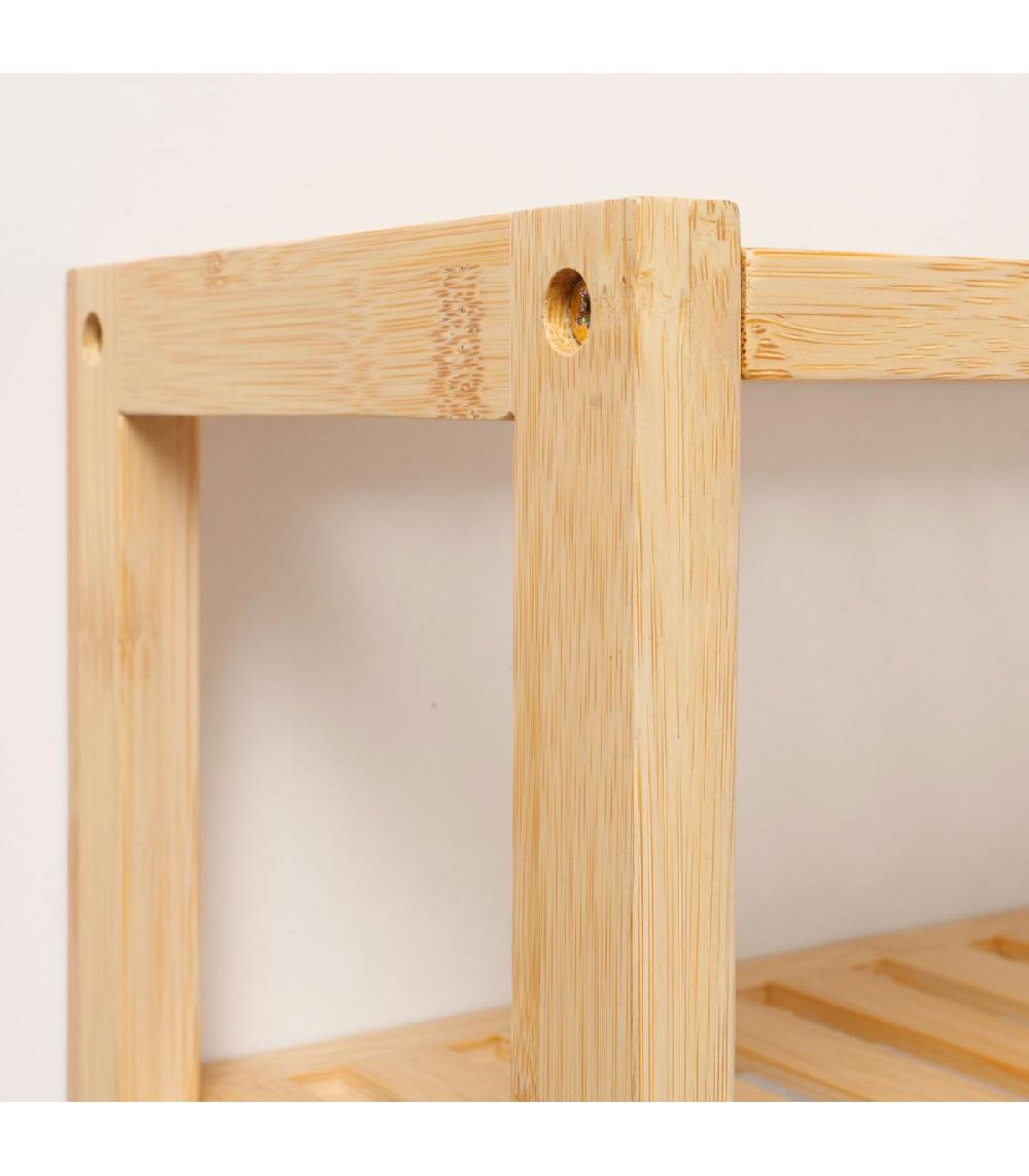 Wadiga Portemanteau Mural En Bambou Avec étagère 55x17x24cm