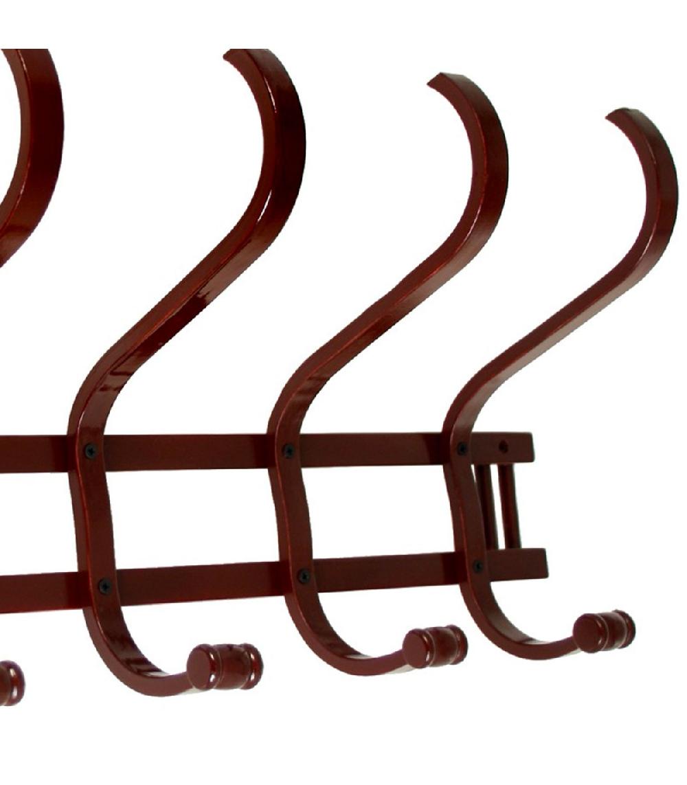 Wadiga Portemanteau Mural En Bois 5 Accroches 72x21x30cm