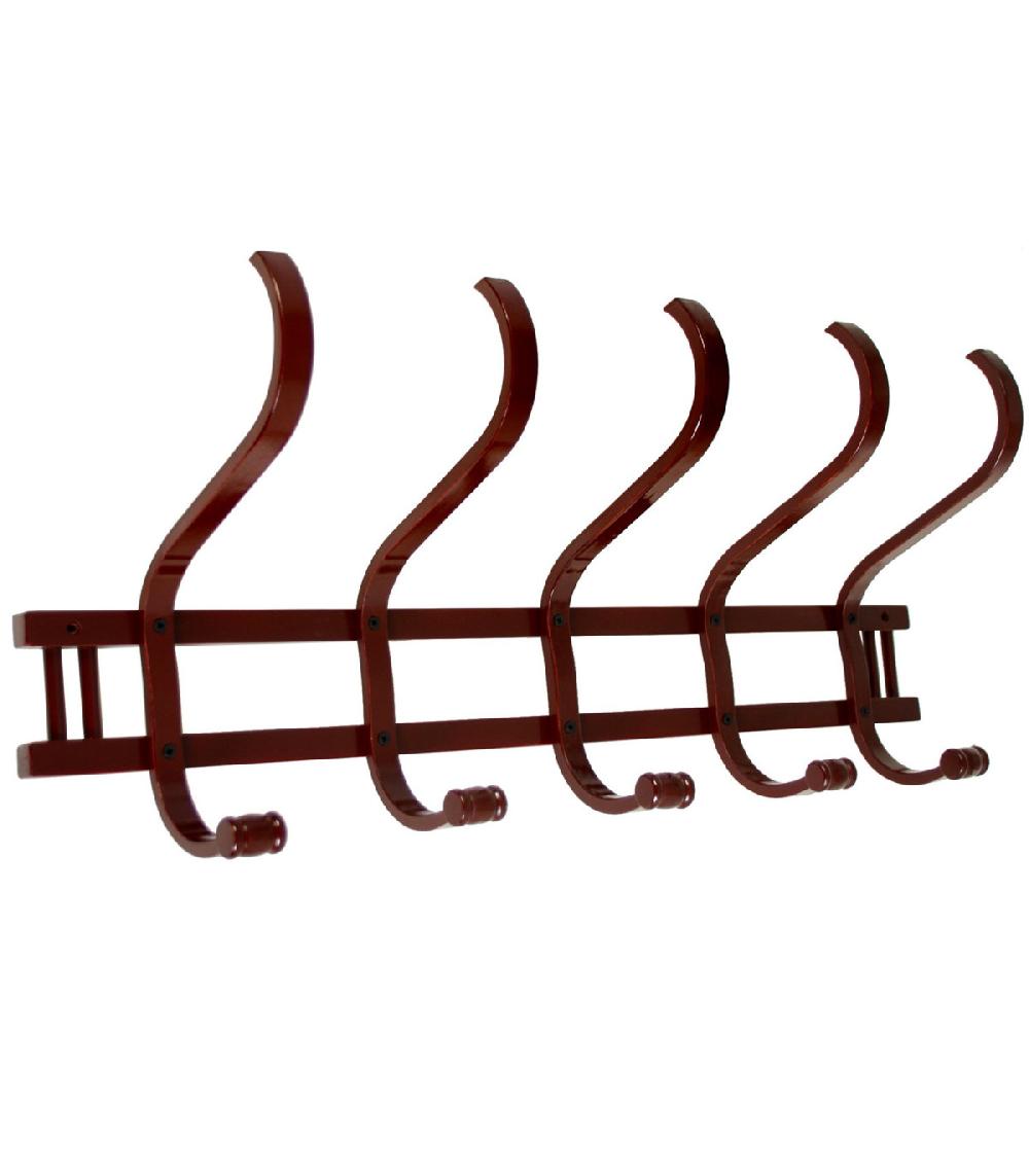 wadiga Portemanteau mural en bois 5 accroches 72x21x30cm