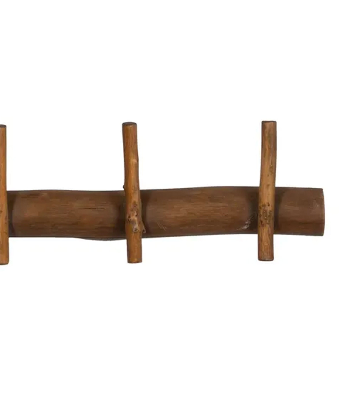 Wadiga Portemanteau Mural En Bois Naturel 5 Accroches 58x10x11cm
