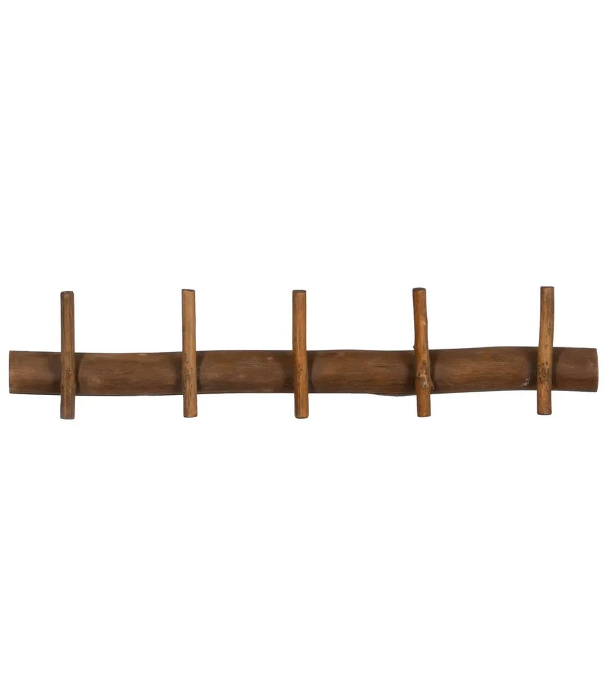 wadiga Portemanteau mural en bois naturel 5 Accroches 58x10x11cm