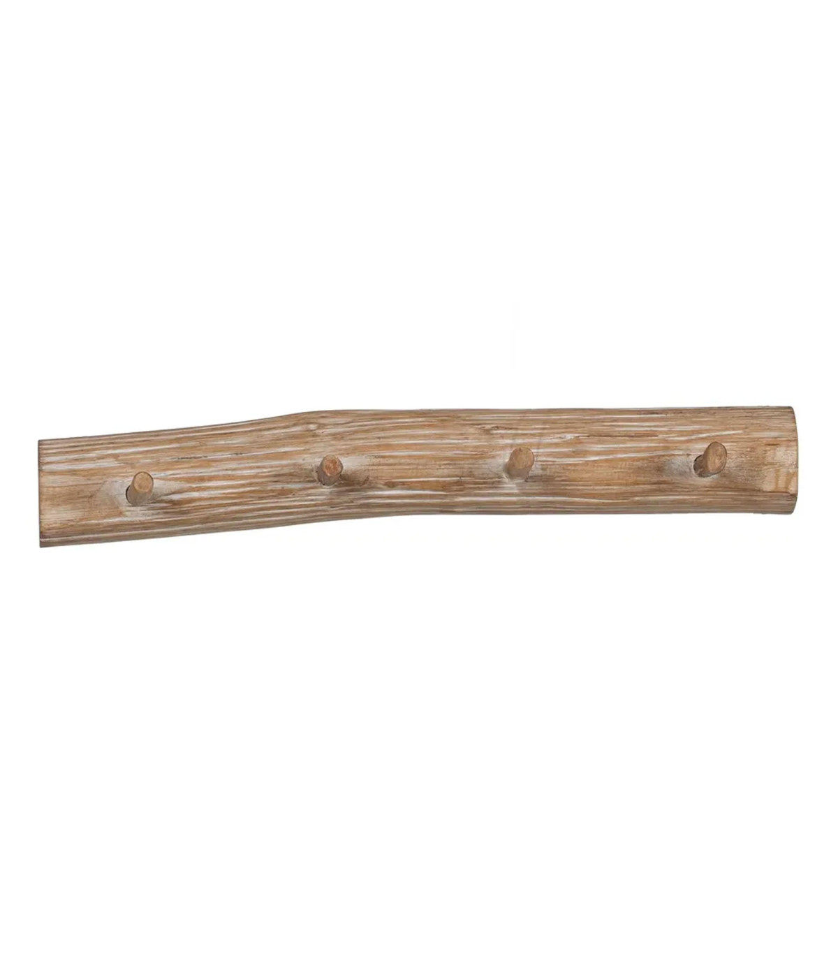 wadiga Portemanteau mural en bois naturel à 4 Accroches 50x8x7cm