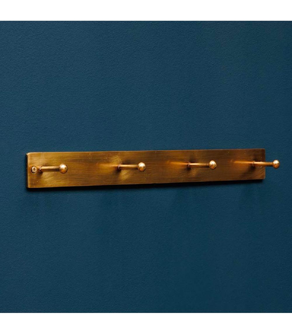 Wadiga Portemanteau Mural En Laiton Et Métal Doré 40x4x4cm