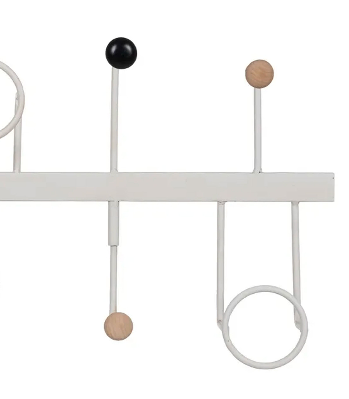 Wadiga Portemanteau Mural En Métal Blanc 9 Accroches 50x7x27cm