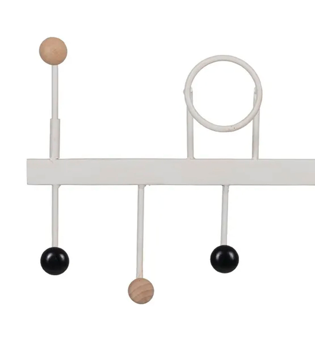 Wadiga Portemanteau Mural En Métal Blanc 9 Accroches 50x7x27cm