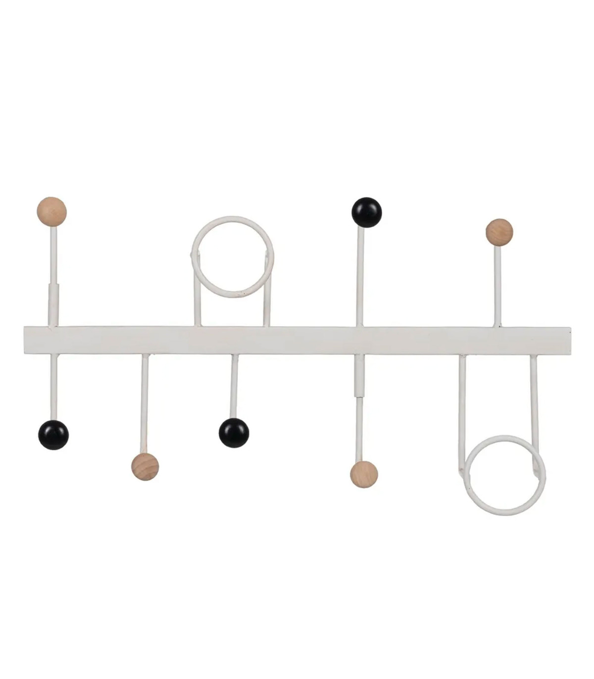 wadiga Portemanteau mural en métal blanc 9 Accroches 50x7x27cm