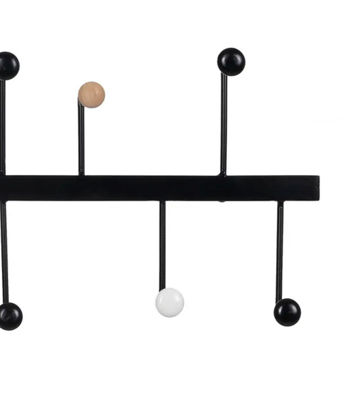 Wadiga Portemanteau Mural En Métal Noir 10 Accroches 60x7x27.5cm