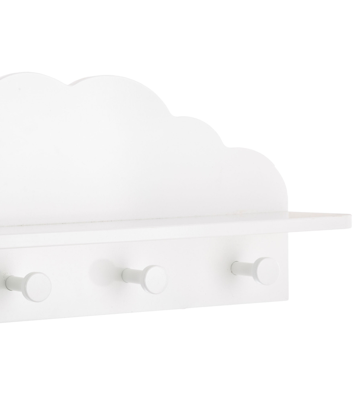Wadiga Portemanteau Mural Enfant Blanc Nuage 48x12x22cm