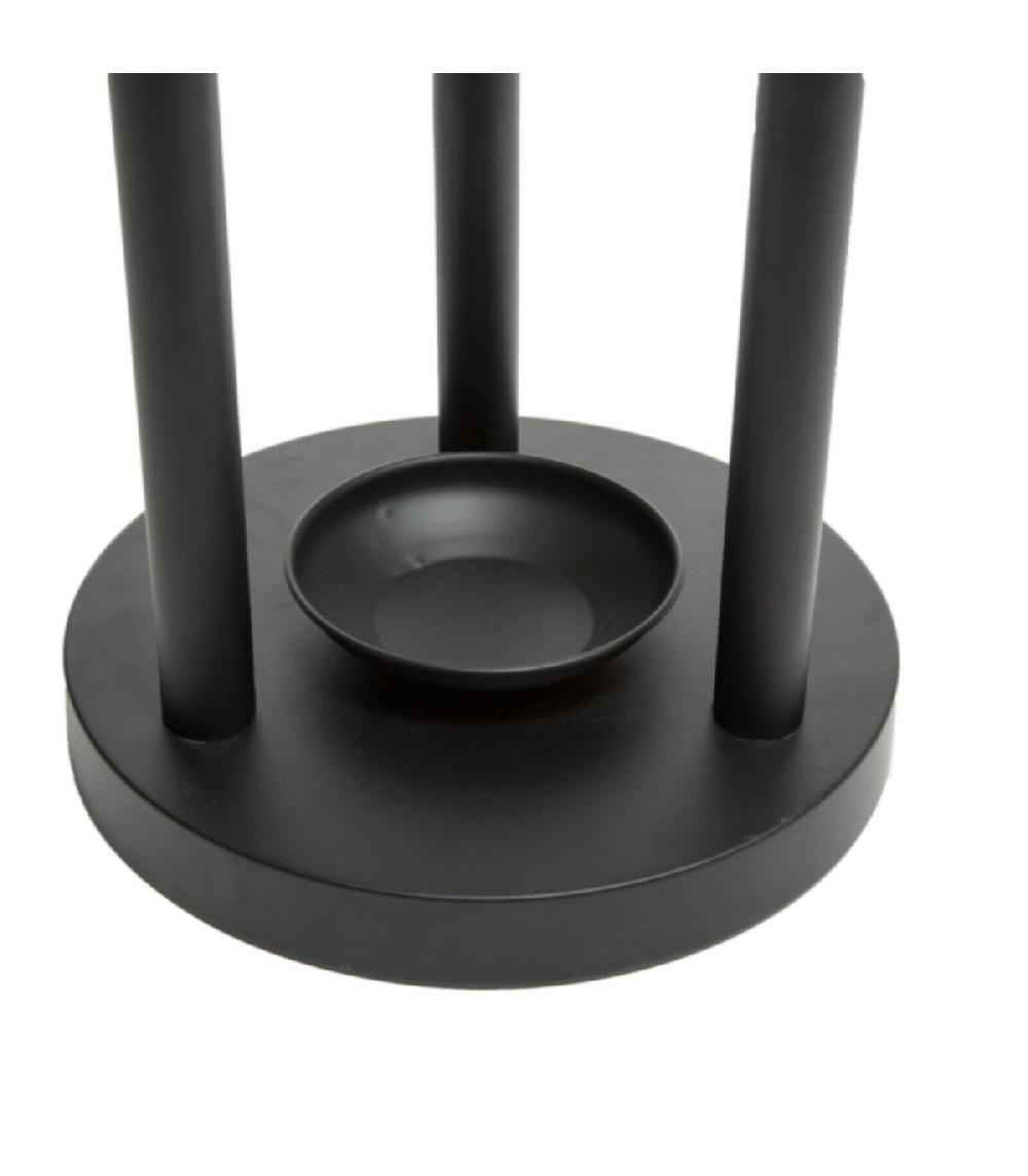 Wadiga Portemanteau Sur Pied Bois Et Noir + Porte Parapluies - 38x38x174cm