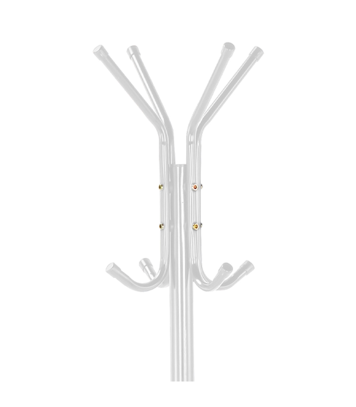 Wadiga Portemanteau Sur Pied Métal Blanc 8 Accroches 45x38x173cm