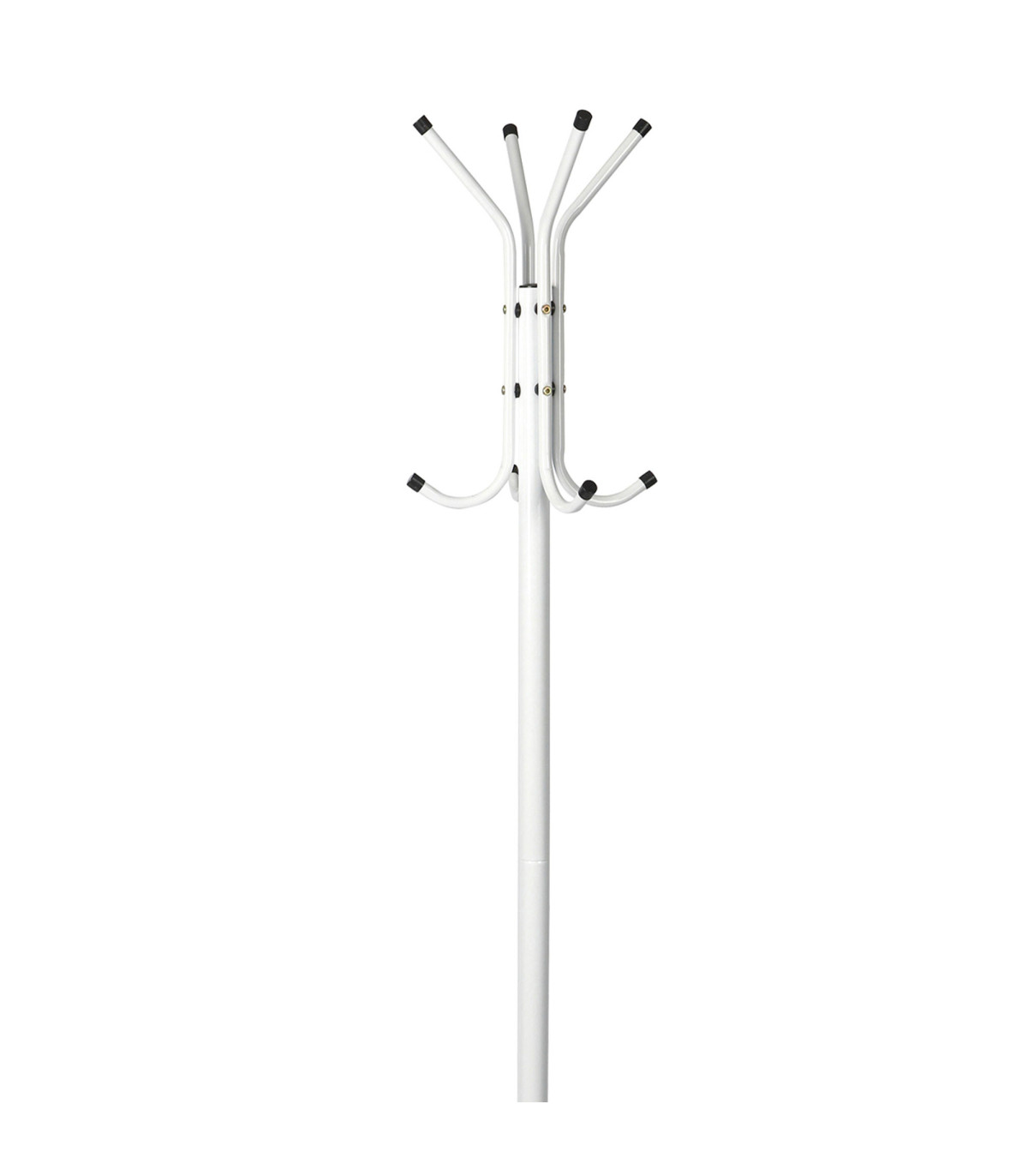 Wadiga Portemanteau Sur Pied Métal Blanc 8 Accroches 48x48x170cm