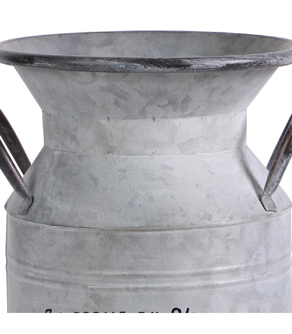 Wadiga Pot à Lait Métal Effet Zinc Esprit Cottage Décoratif