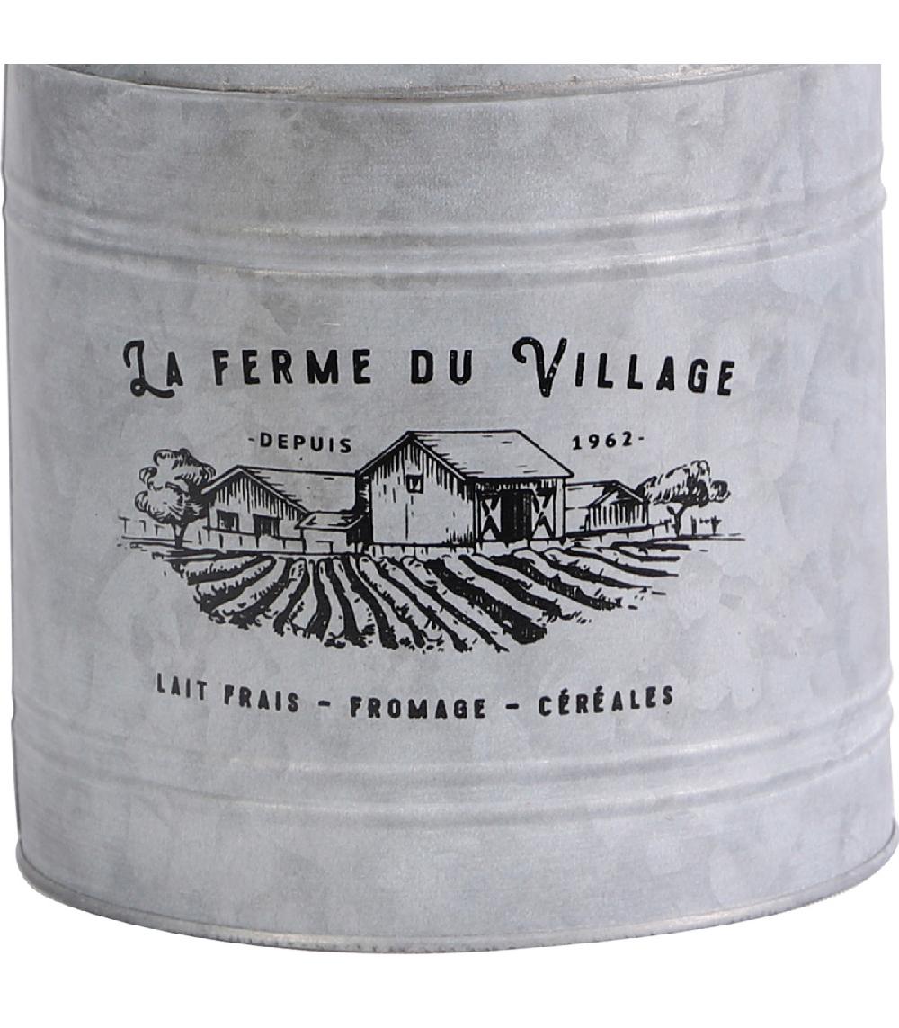 Wadiga Pot à Lait Métal Effet Zinc Esprit Cottage Décoratif