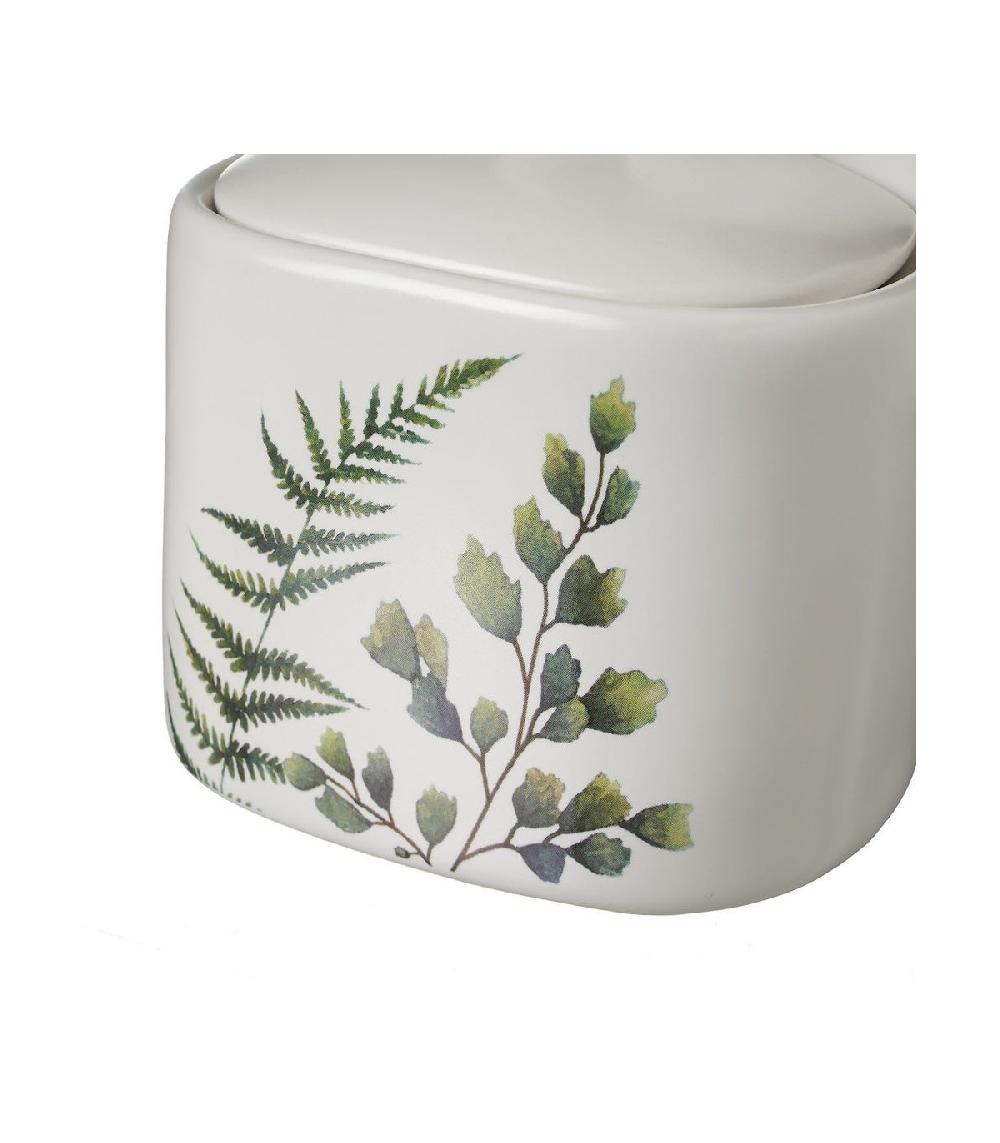 Wadiga Pot à Sel Mural En Céramique Blanche Plantes Vertes
