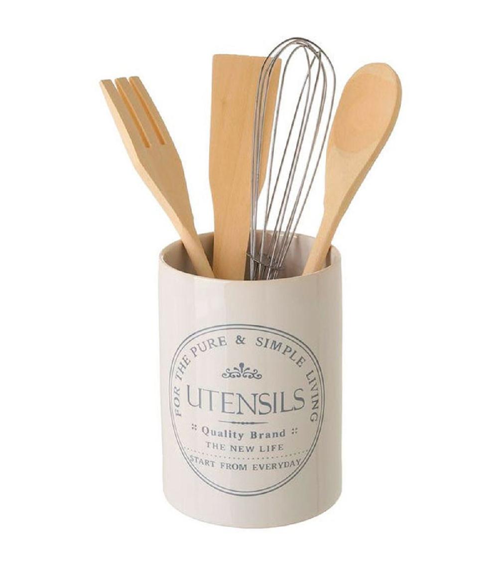 wadiga Pot Ustensiles de Cuisine en Céramique Blanche Pure Living