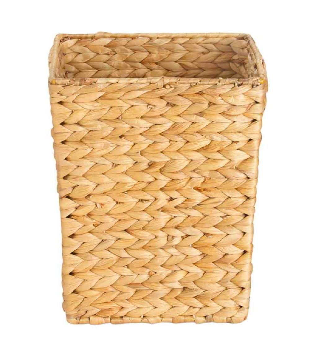 Wadiga Poubelle Carrée En Jacinthe D'eau Tressée 25x25x30cm