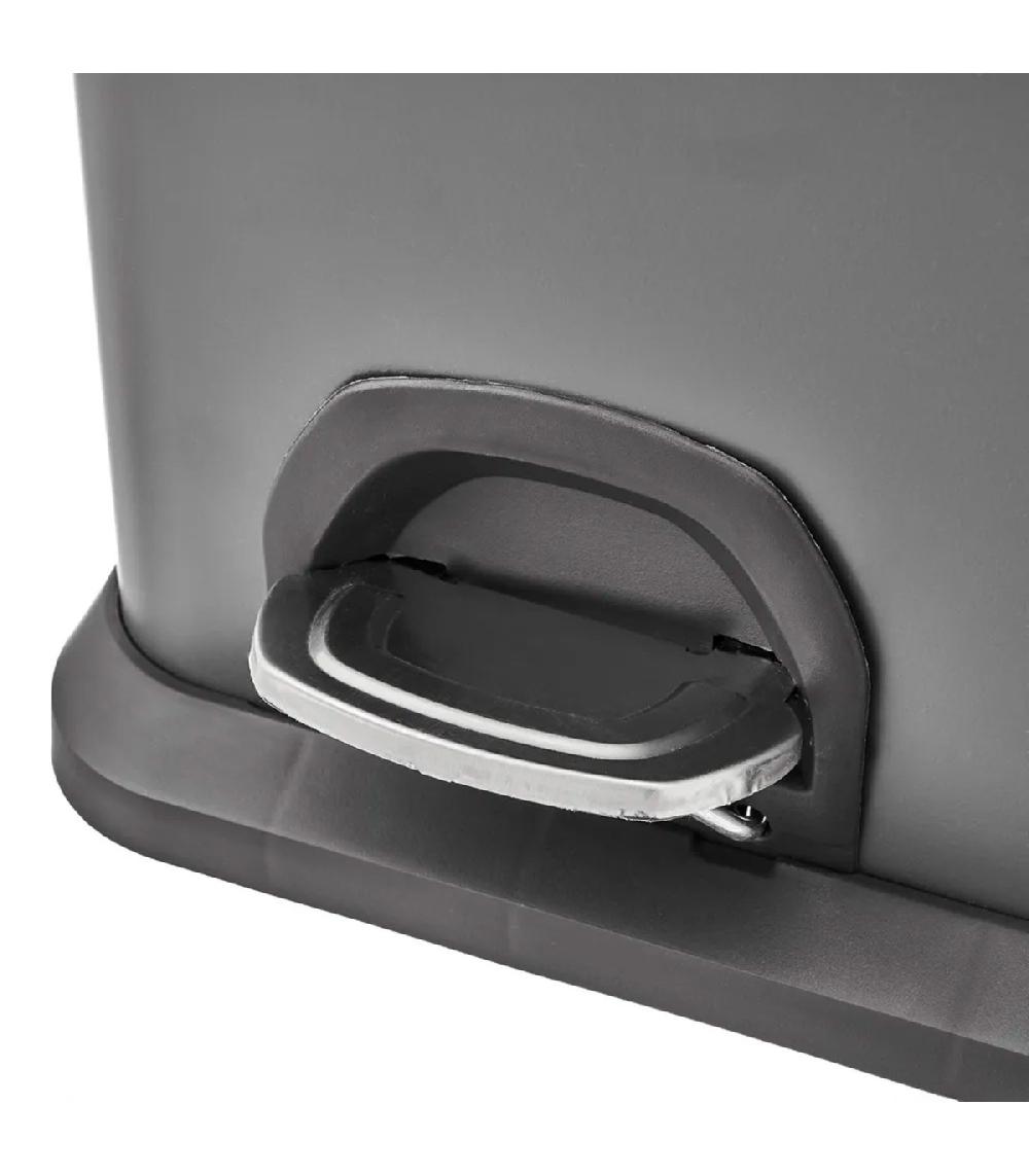 Wadiga Poubelle De Cuisine De Tri à Double Compartiment Gris 20L + 20L