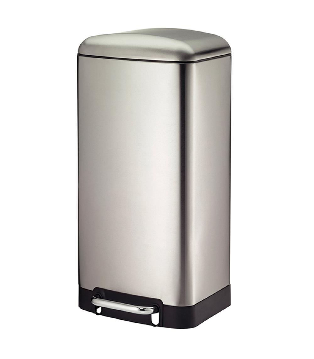 wadiga Poubelle de cuisine en Inox 30L silent close