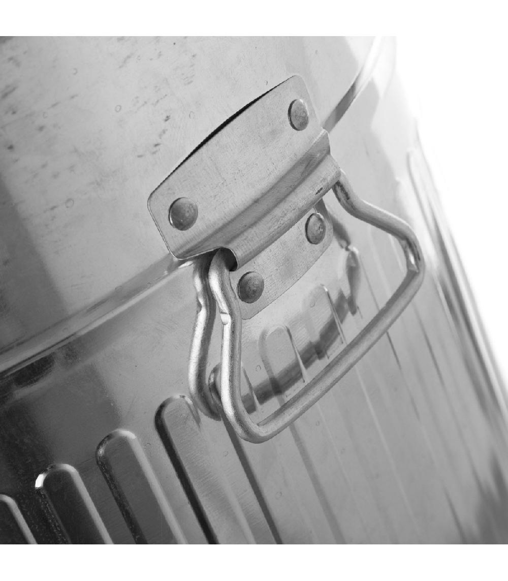 Wadiga Poubelle De Cuisine Rétro En Métal Argenté - 20L