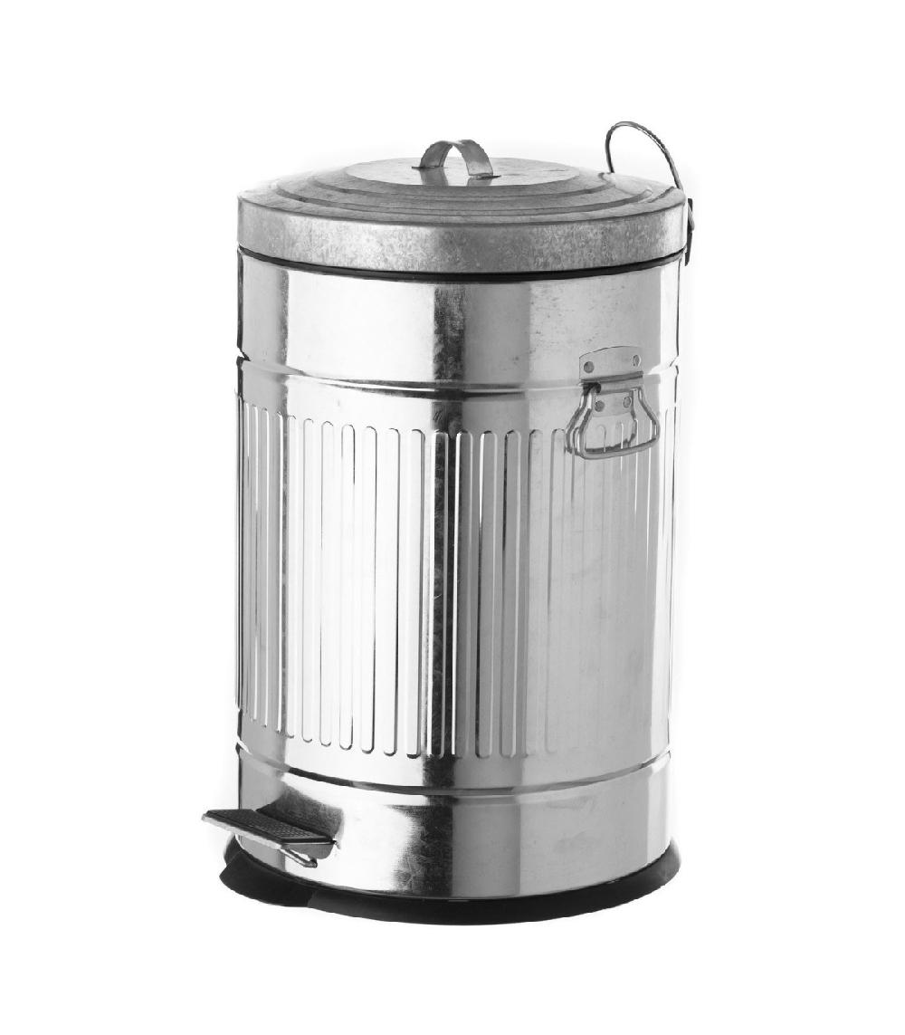 wadiga Poubelle de Cuisine Rétro en Métal Argenté - 20L