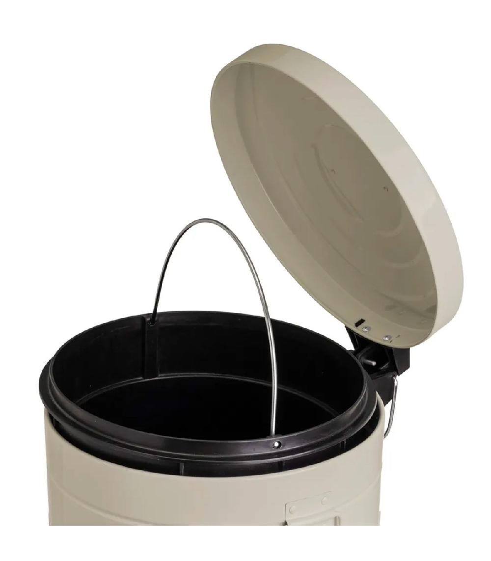 Wadiga Poubelle De Cuisine Rétro En Métal Beige 20L