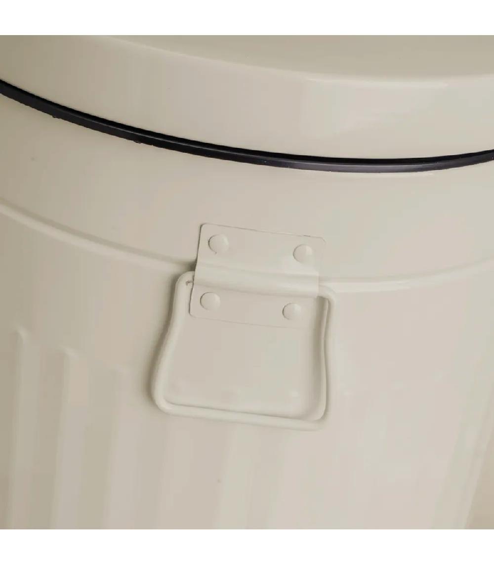 Wadiga Poubelle De Cuisine Rétro En Métal Beige 20L