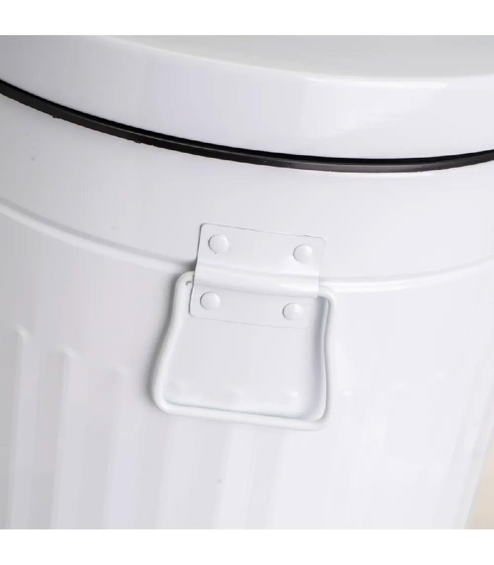 Wadiga Poubelle De Cuisine Rétro En Métal Blanc 20L
