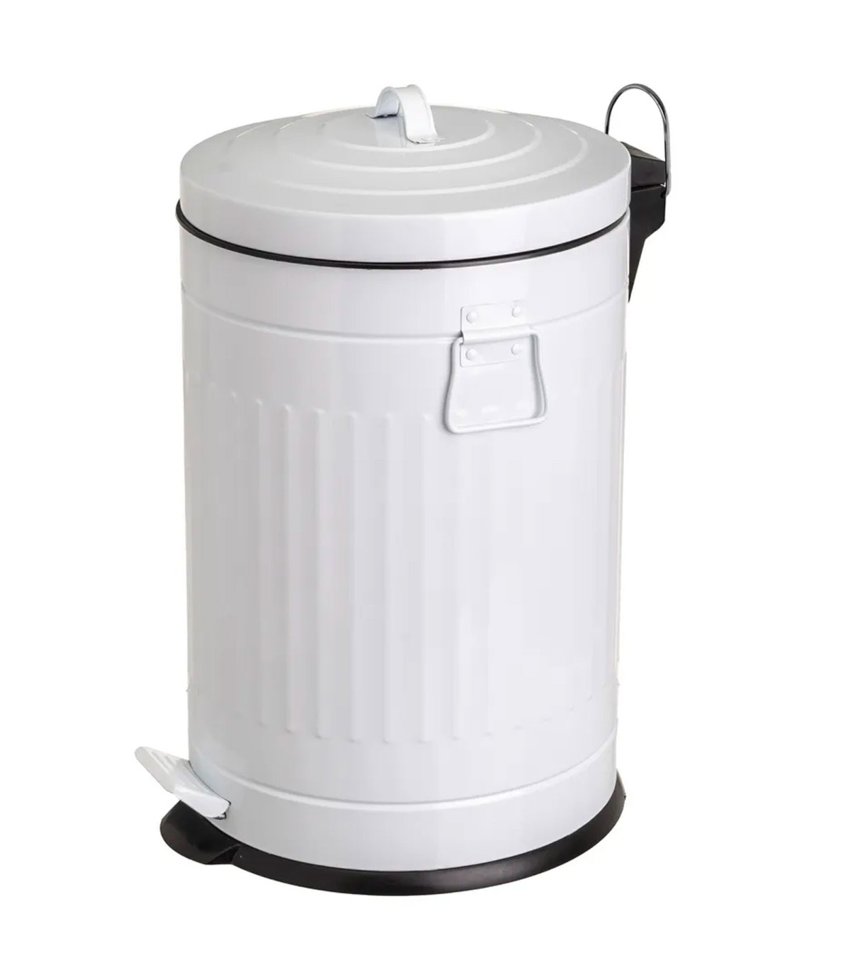 wadiga Poubelle de cuisine rétro en métal blanc 20L