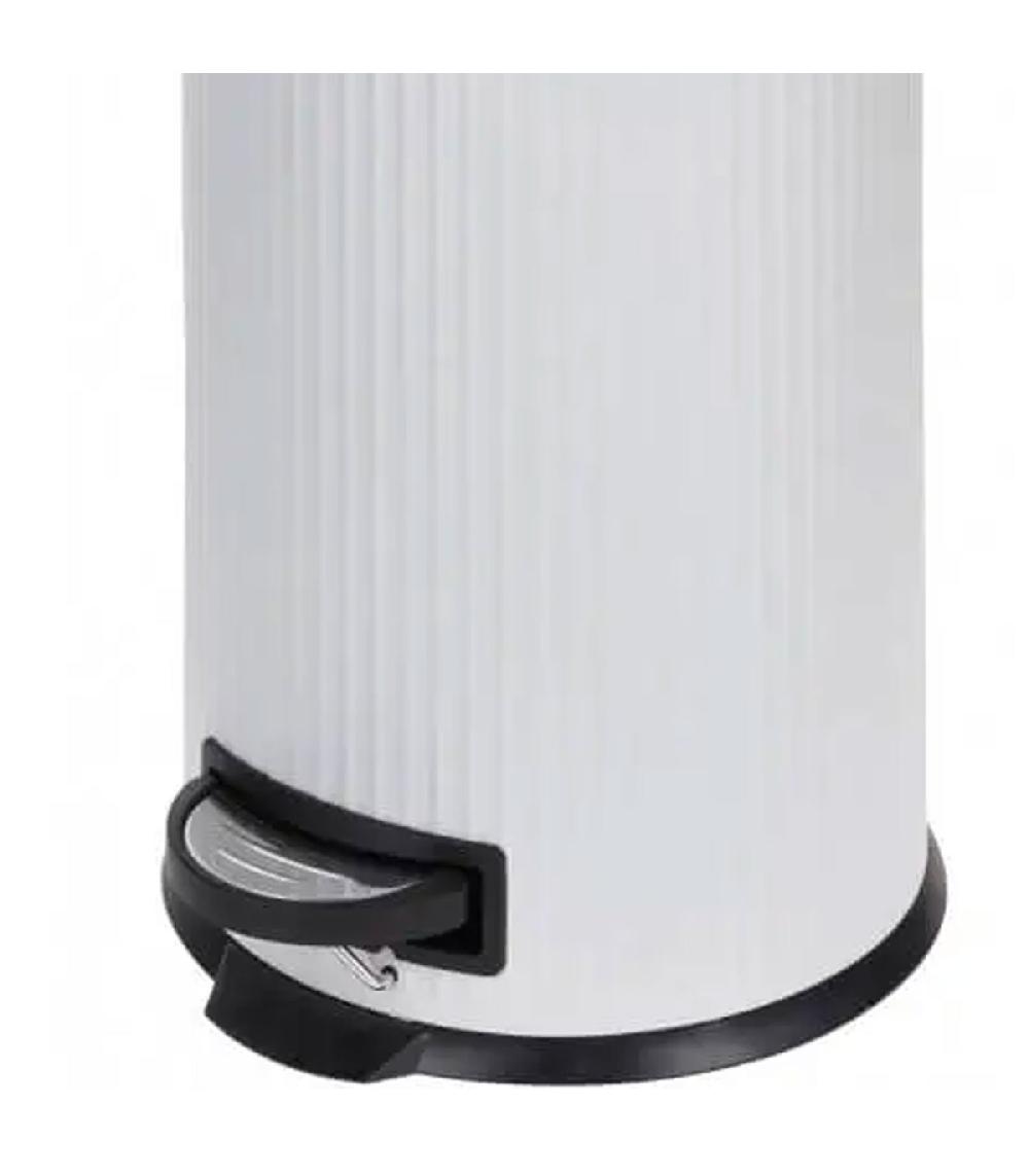 Wadiga Poubelle De Cuisine Rétro En Métal Blanc - 30L