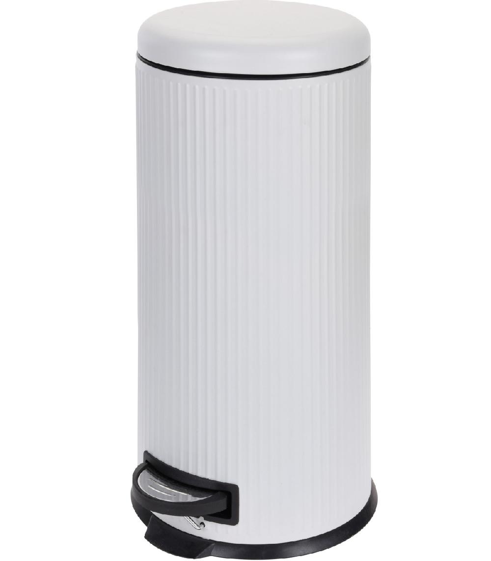 wadiga Poubelle de Cuisine Rétro en Métal Blanc - 30L