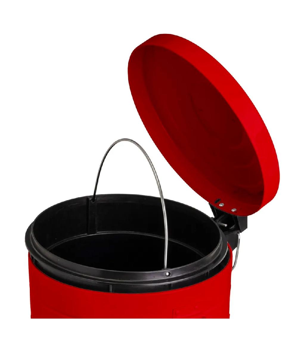 Wadiga Poubelle De Cuisine Rétro En Métal Rouge 20L