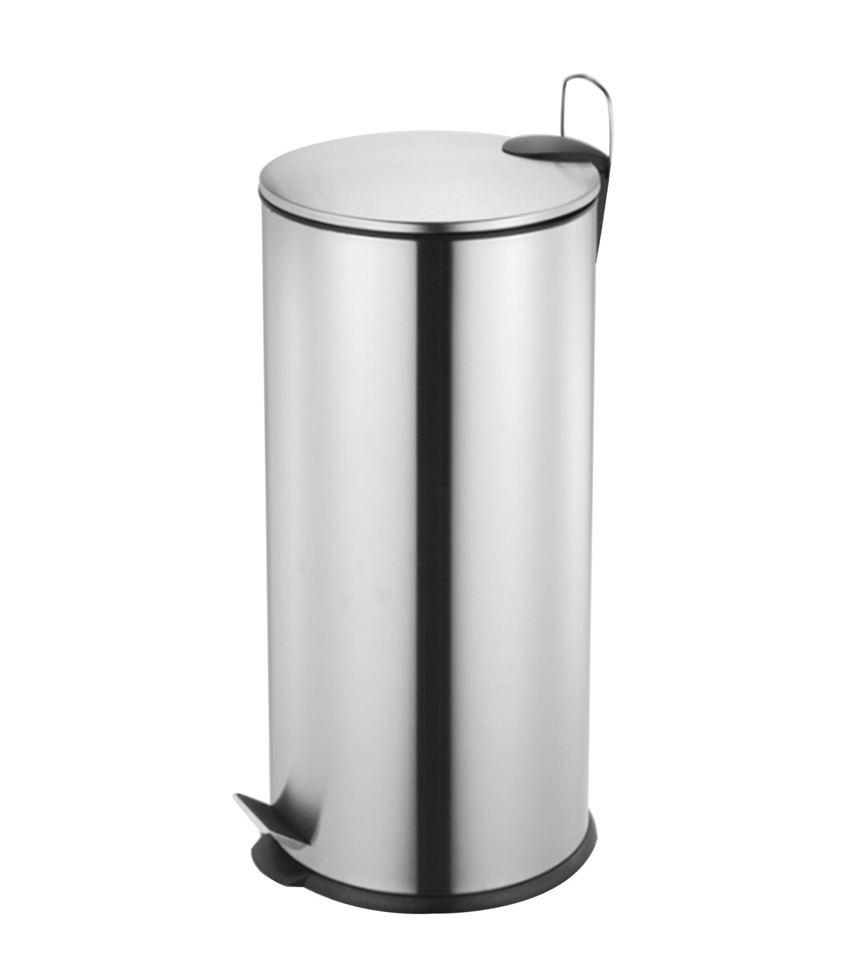 wadiga Poubelle de cuisine ronde en métal argenté 27L