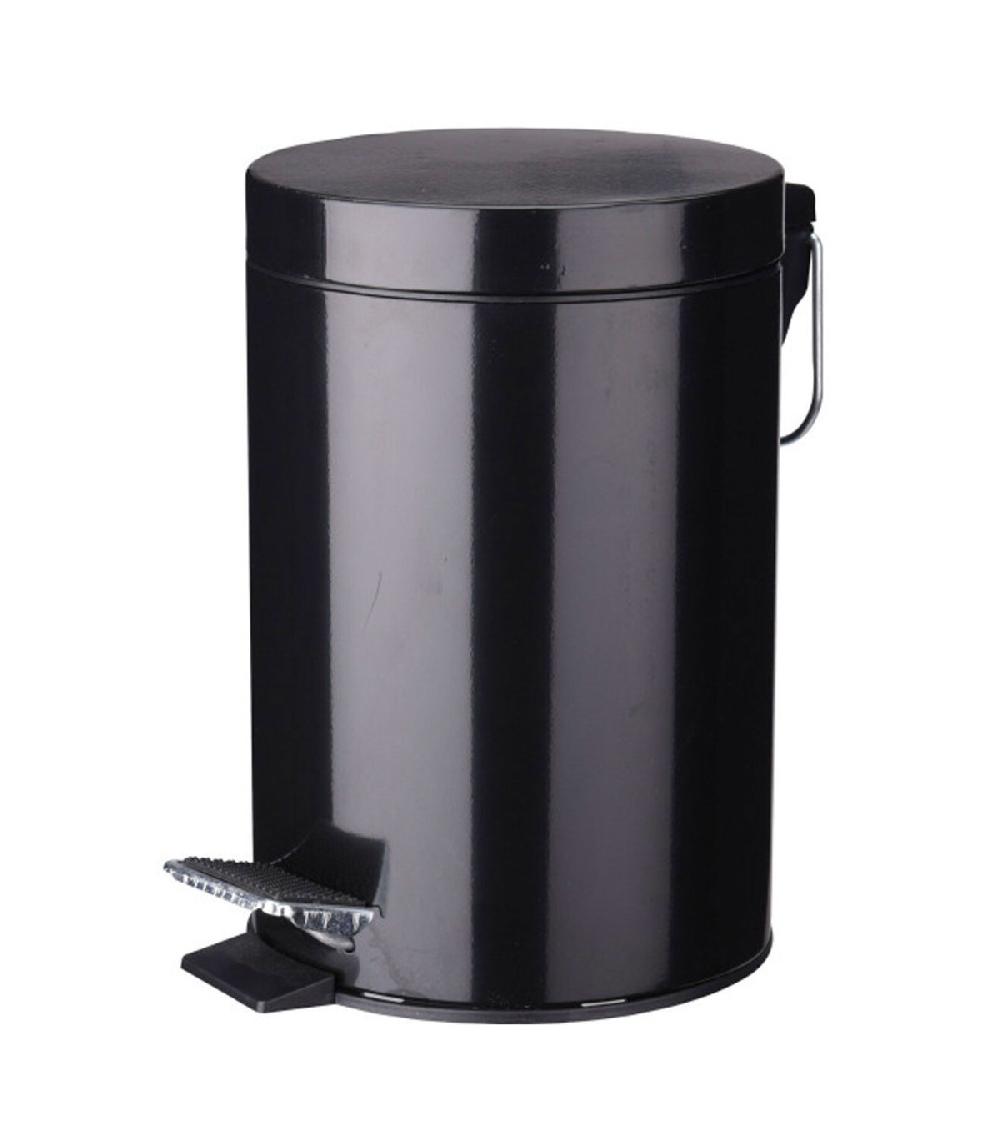 Wadiga Poubelle De Salle De Bain 3L + Brosse WC Métal Noir
