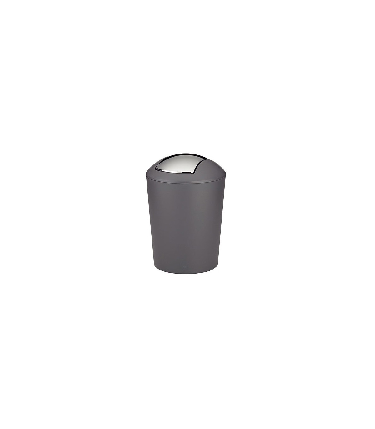 wadiga Poubelle de Salle de Bain en Plastique Gris et Argent Marta - 5L