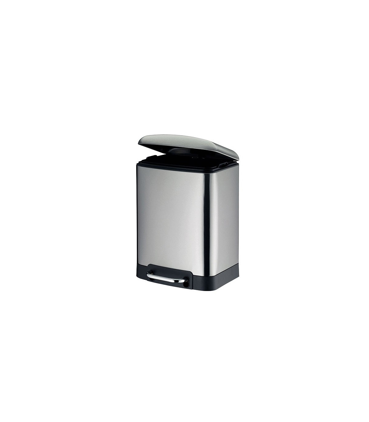Wadiga Poubelle De Salle De Bain Rectangulaire Acier Inoxydable - 6L