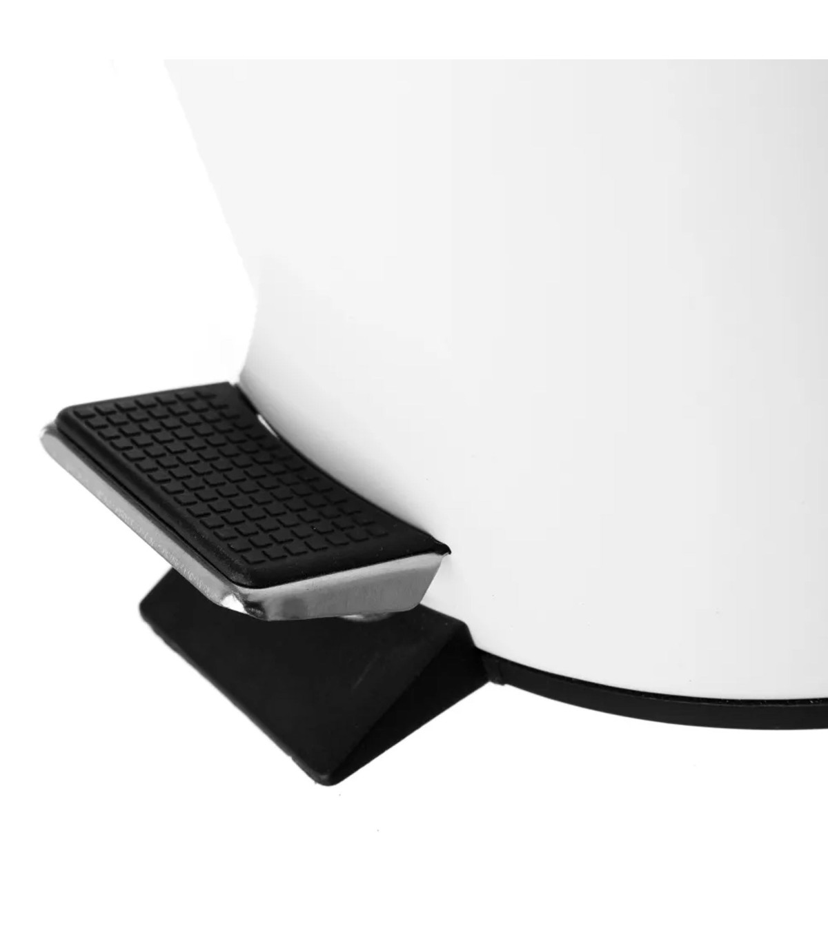 Wadiga Poubelle De Salle De Bain Ronde à Pédale En Métal Blanc 5L