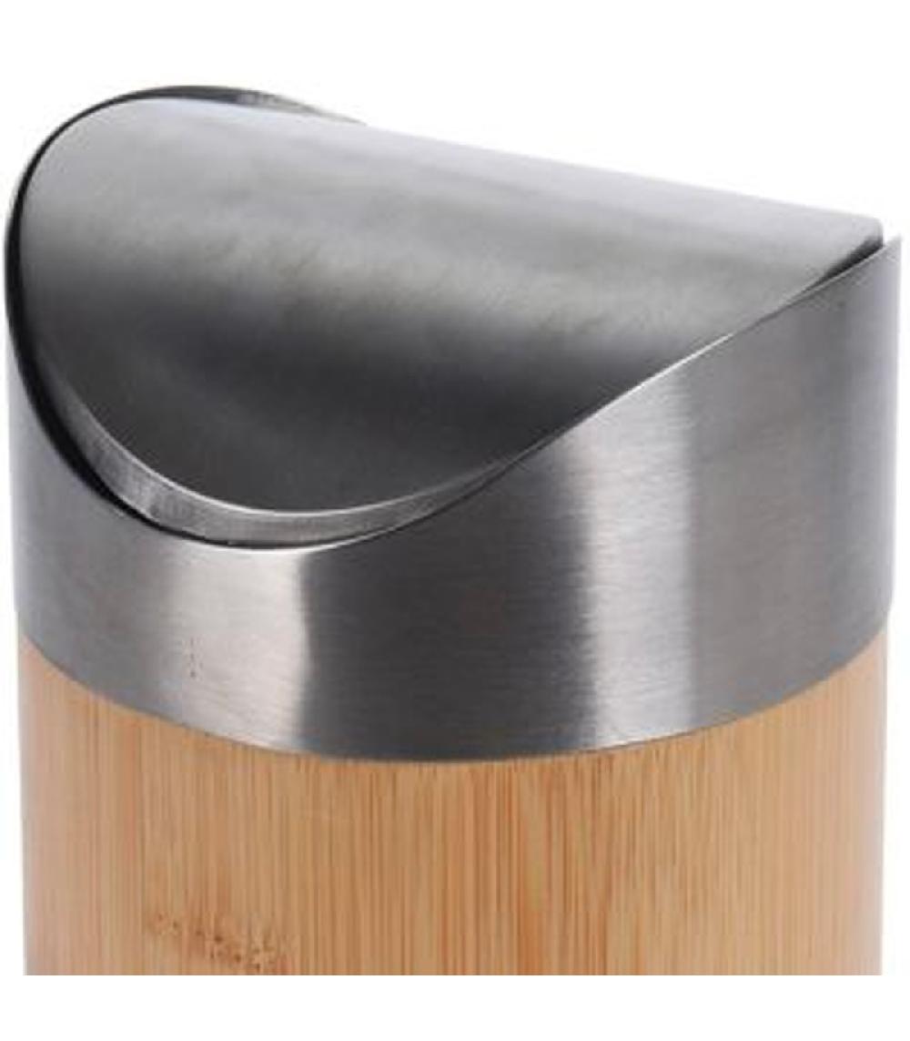 Wadiga Poubelle De Table En Bambou Et Acier Inoxydable