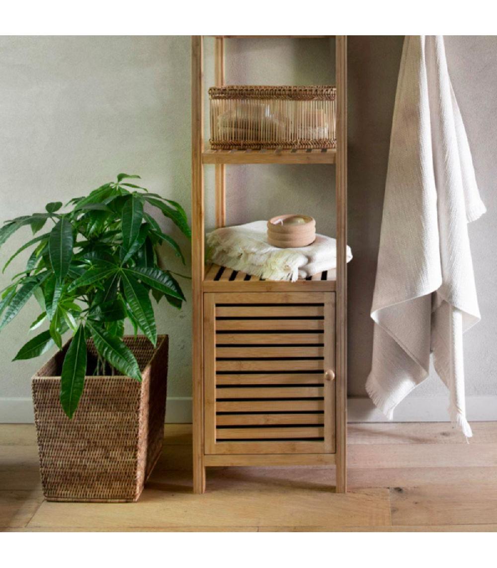 Wadiga Poubelle Rectangulaire En Rotin Tressé 25x25x30cm