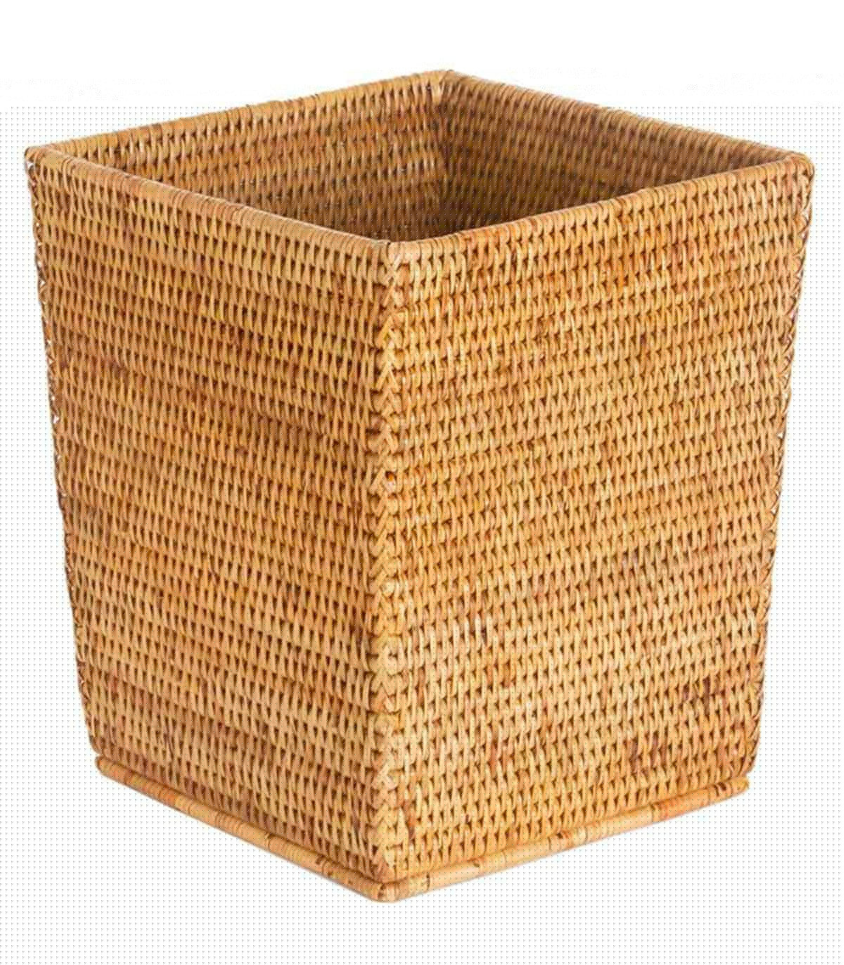 wadiga Poubelle rectangulaire en rotin tressé 25x25x30cm