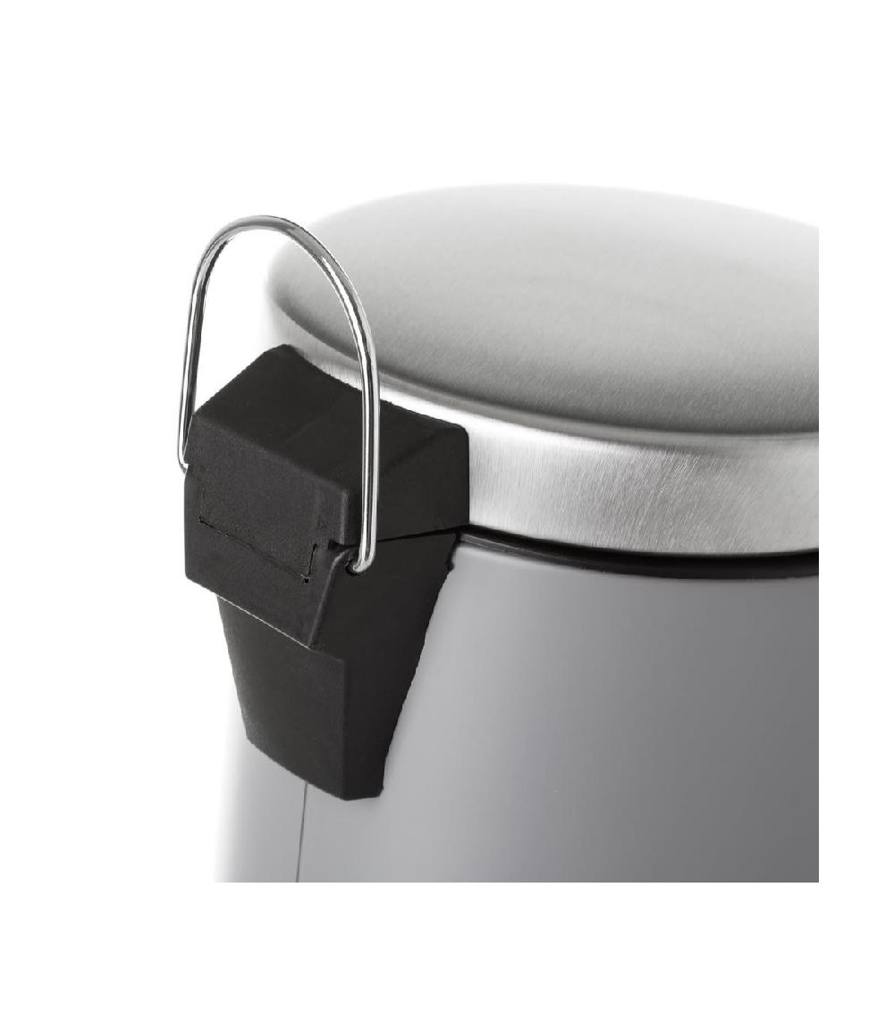 Wadiga Poubelle Ronde à Pédale En Métal Gris Foncé - 3L