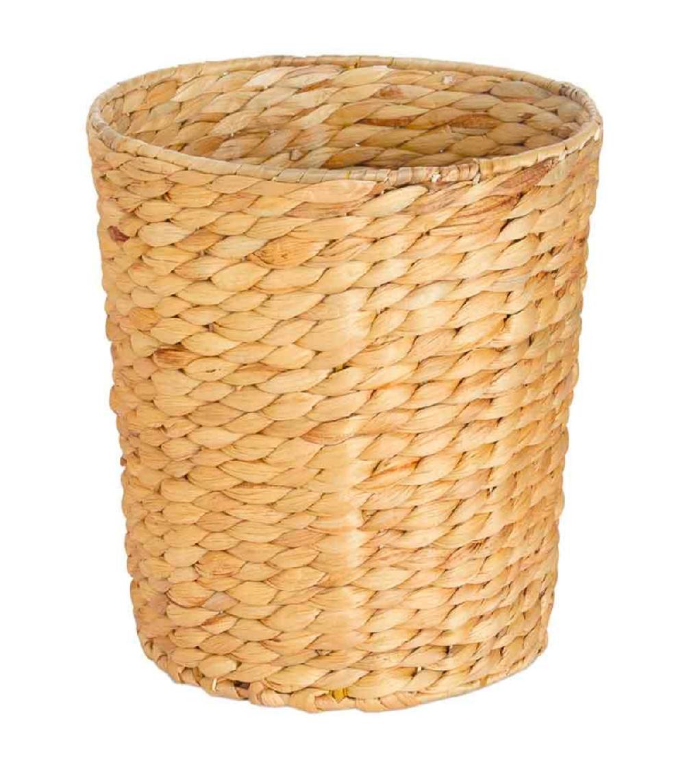 wadiga Poubelle ronde en jacinthe d'eau tressée 11L