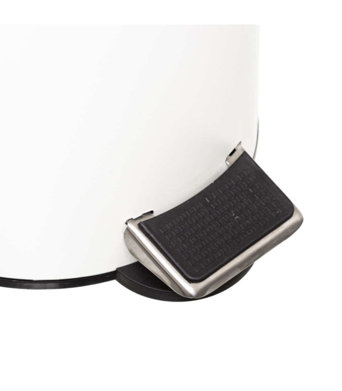 Wadiga Poubelle Salle De Bain Métal Blanc Couvercle Bambou - 3L