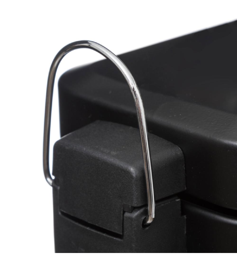 Wadiga Poubelle Salle De Bain Métal Noir Rectangulaire - 5L